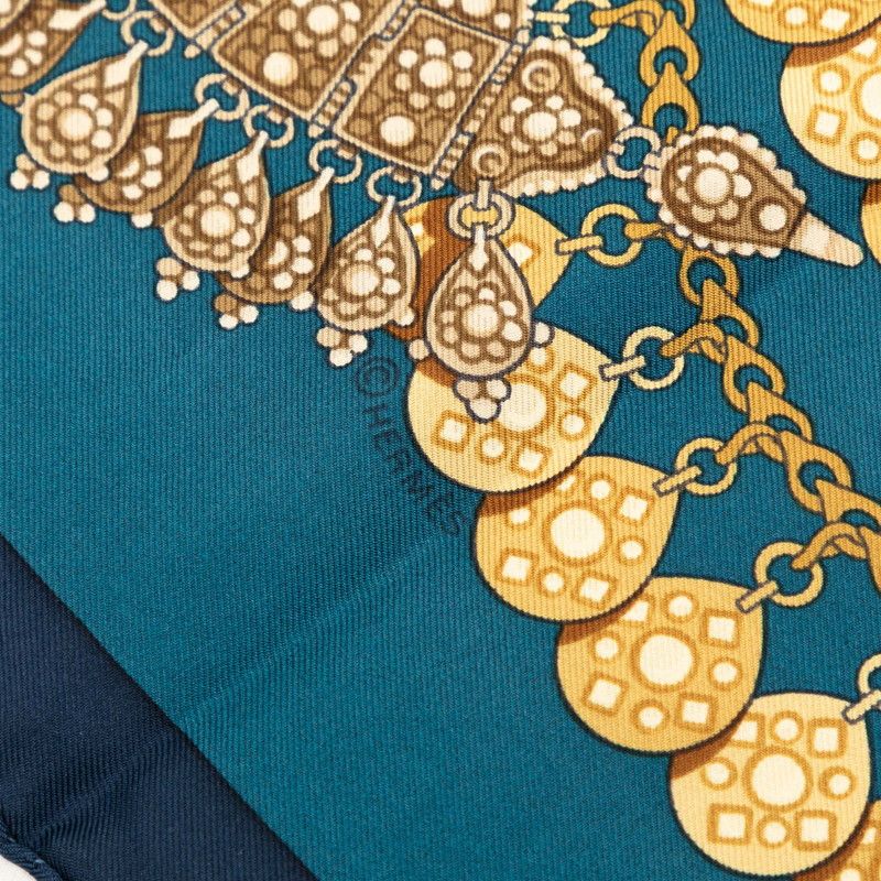 Hermes Carre 90 Kosmima Universe Scarf Blue Multicolor Silk — view 6