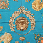 Hermes Carre 90 Kosmima Universe Scarf Blue Multicolor Silk — view 2