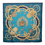 Hermes Carre 90 Kosmima Universe Scarf Blue Multicolor Silk