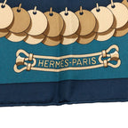 Hermes Carre 90 Kosmima Universe Scarf Blue Multicolor Silk — view 3