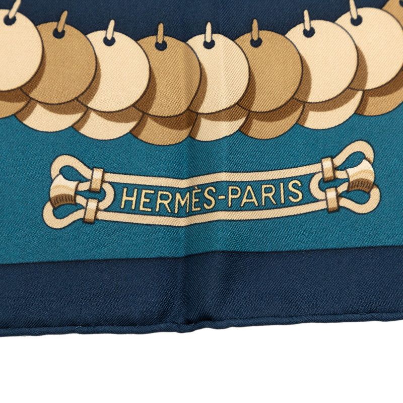 Hermes Carre 90 Kosmima Universe Scarf Blue Multicolor Silk — view 3