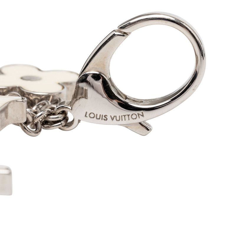 Louis Vuitton Bijou Sac Fleur de Epi Bag Charm Key Holder Silver White Metal — view 3
