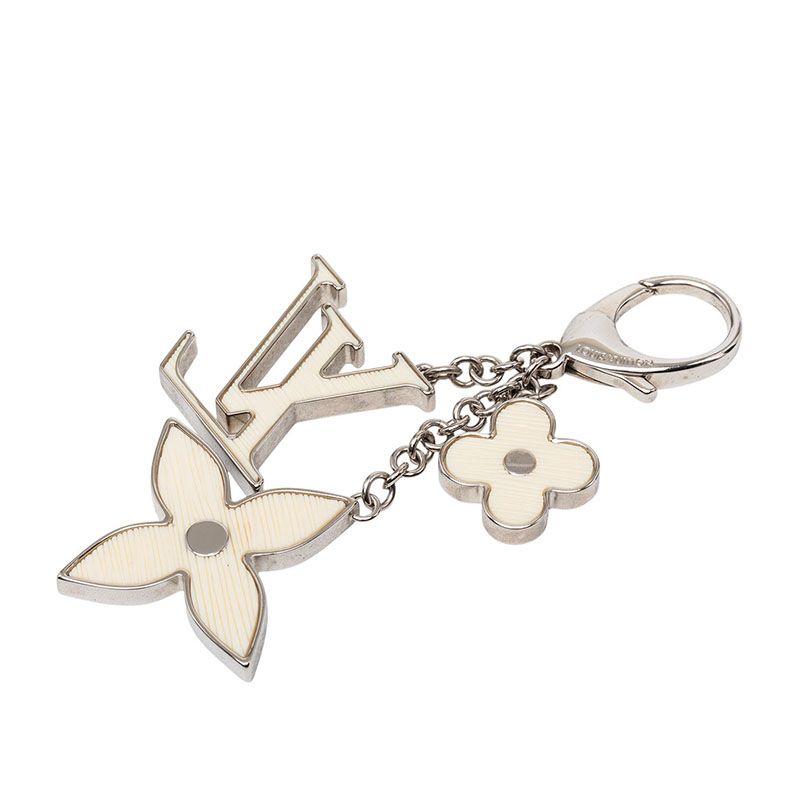 Louis Vuitton Bijou Sac Fleur de Epi Bag Charm Key Holder Silver White Metal — view 2