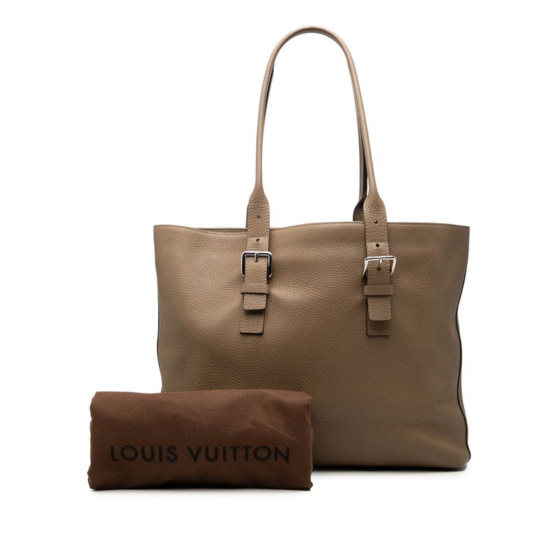 Louis Vuitton Cabas Voyage Tote Shoulder Bag Brown Taurillon Leather — view 7