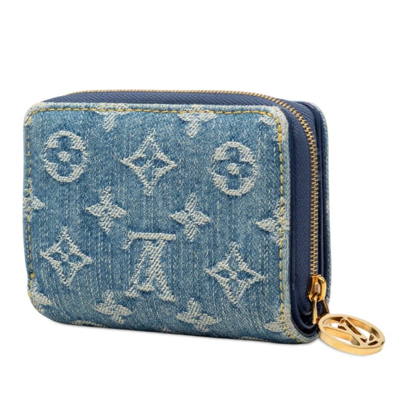 Louis Vuitton Monogram Denim Portefeuille Bifold Wallet Blue — view 2