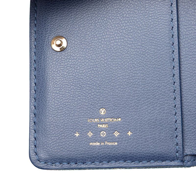 Louis Vuitton Monogram Denim Portefeuille Bifold Wallet Blue — view 6