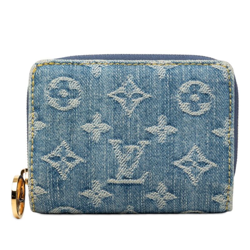 Louis Vuitton Monogram Denim Portefeuille Bifold Wallet Blue