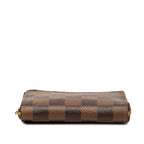 Louis Vuitton Damier Zippy Coin Purse Brown Leather — view 3