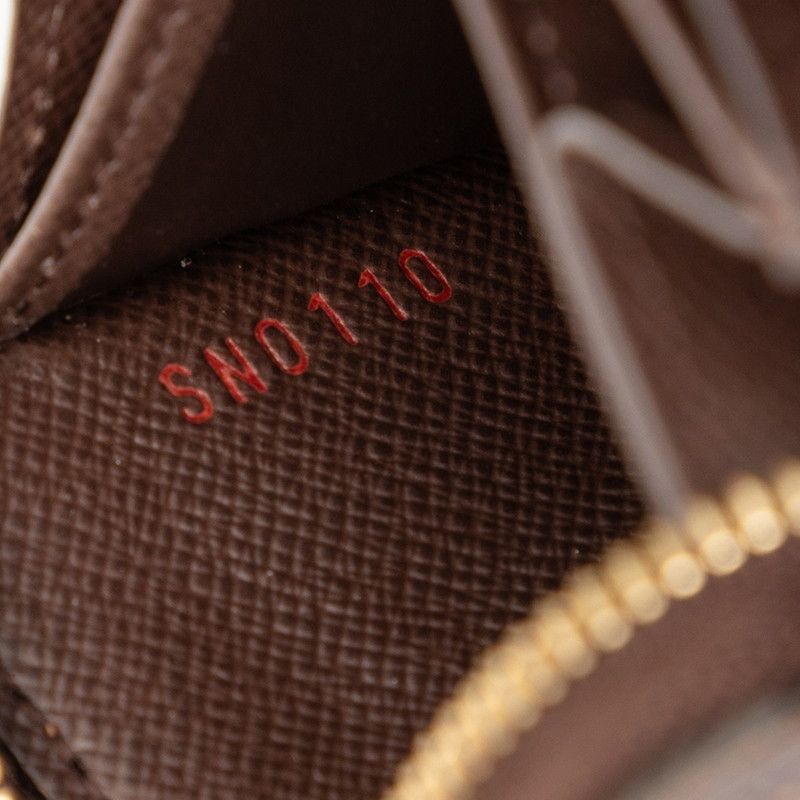 Louis Vuitton Damier Zippy Coin Purse Brown Leather — view 6