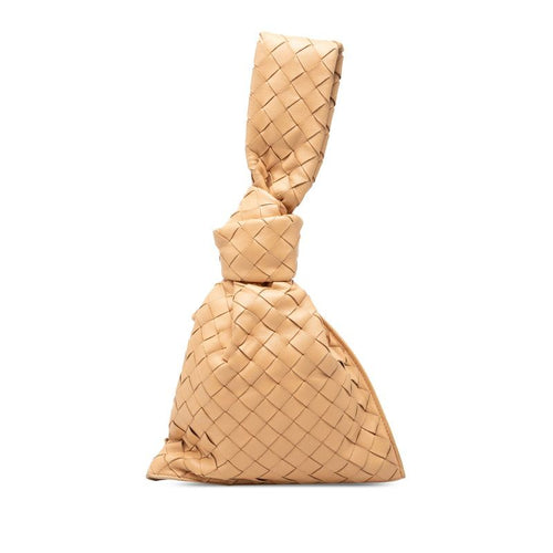 Bottega Veneta Intrecciato Mini the Twist Handbag Handheldpurse Beige Leather