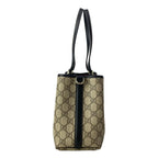 Gucci Tote GG Emblem Beige Dark Brown Black Leather — view 2