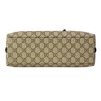 Gucci Tote GG Emblem Beige Dark Brown Black Leather — view 5
