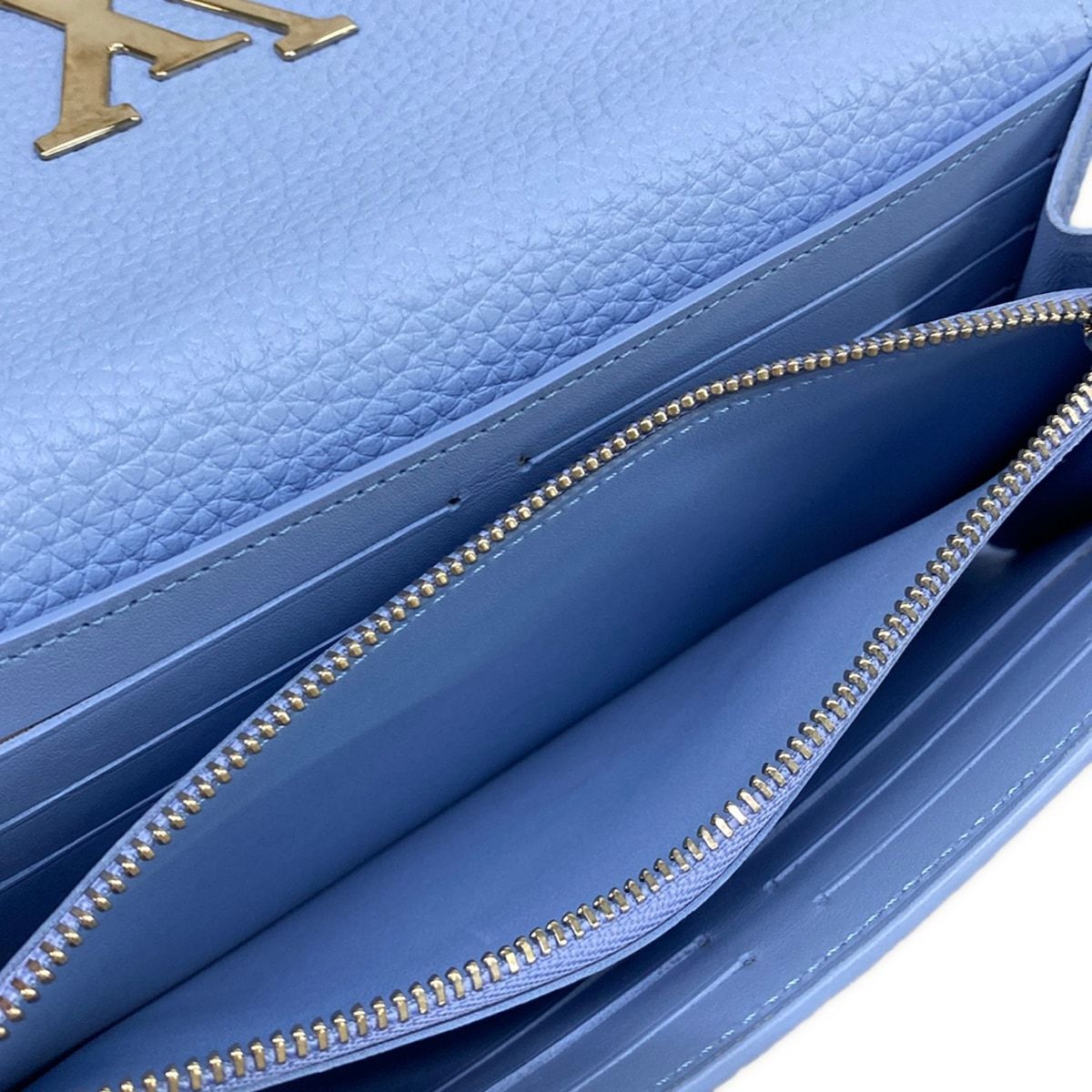 Louis Vuitton Wallet Capucines Portefeuille Blue Leather Cowhide — view 5