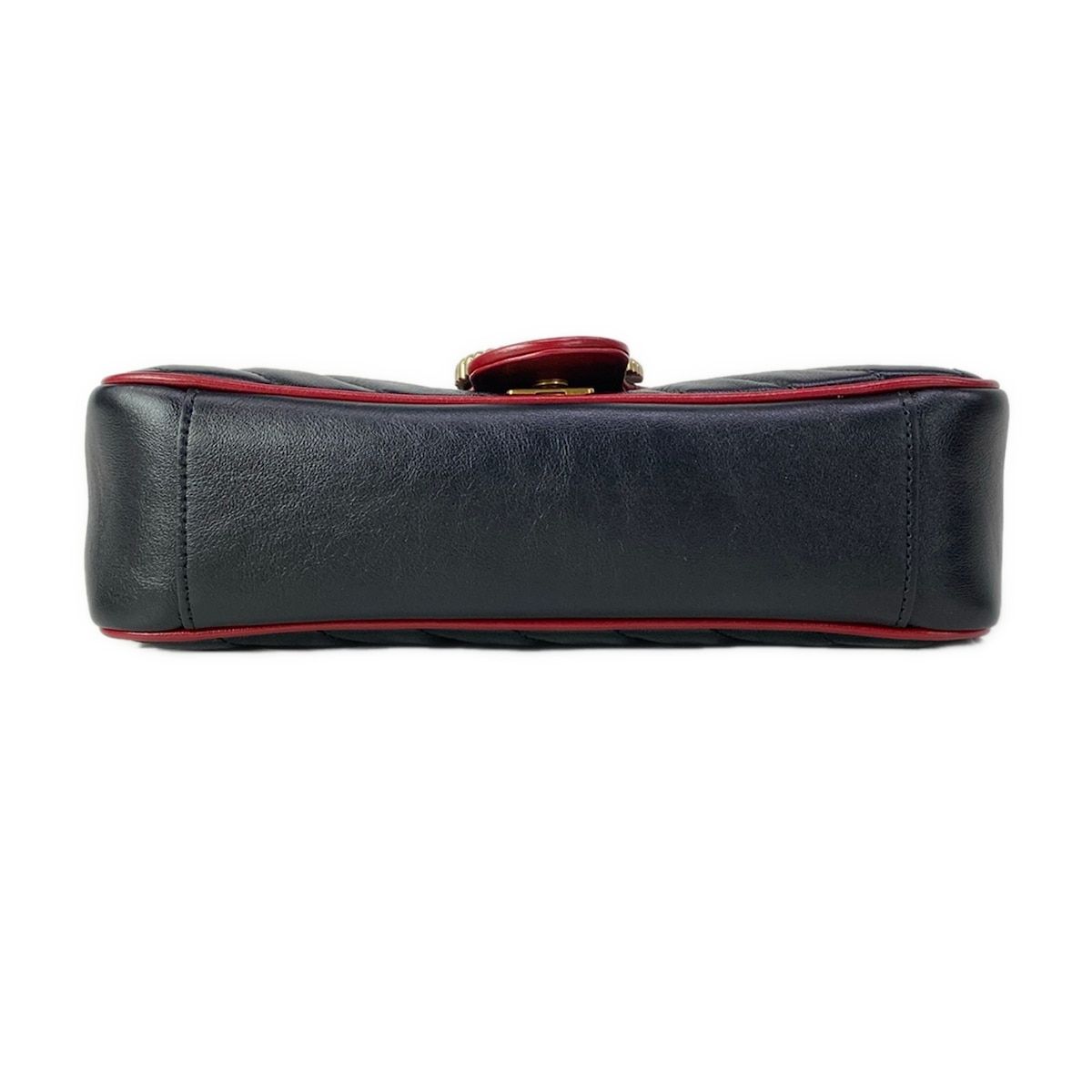 Gucci Shoulder Bag GG Marmont Quilted Small Bag Black Red Chain — view 5