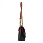 Gucci Shoulder Bag GG Marmont Quilted Small Bag Black Red Chain — view 2