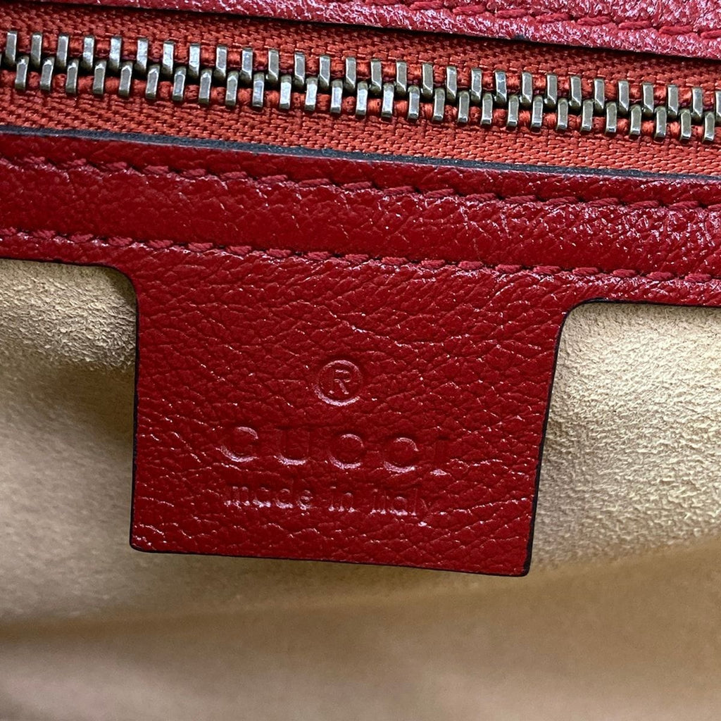 Gucci Shoulder Bag GG Marmont Quilted Small Bag Black Red Chain — view 8