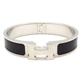Hermes Bangle Click Silver Black Bracelet