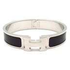 Hermes Bangle Click Silver Black Bracelet