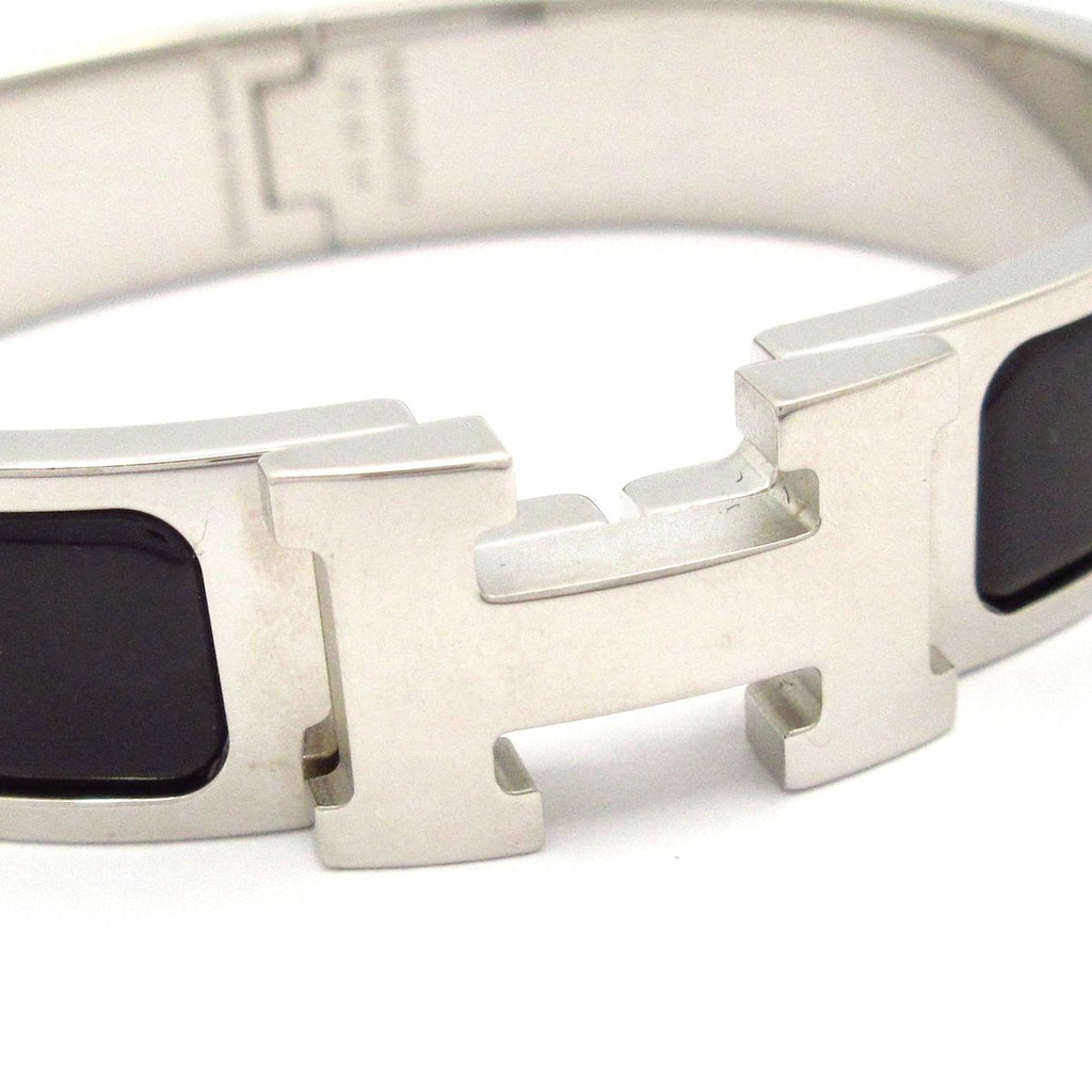 Hermes Bangle Click Silver Black Bracelet — view 5