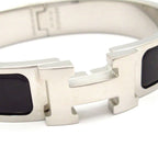 Hermes Bangle Click Silver Black Bracelet — view 5