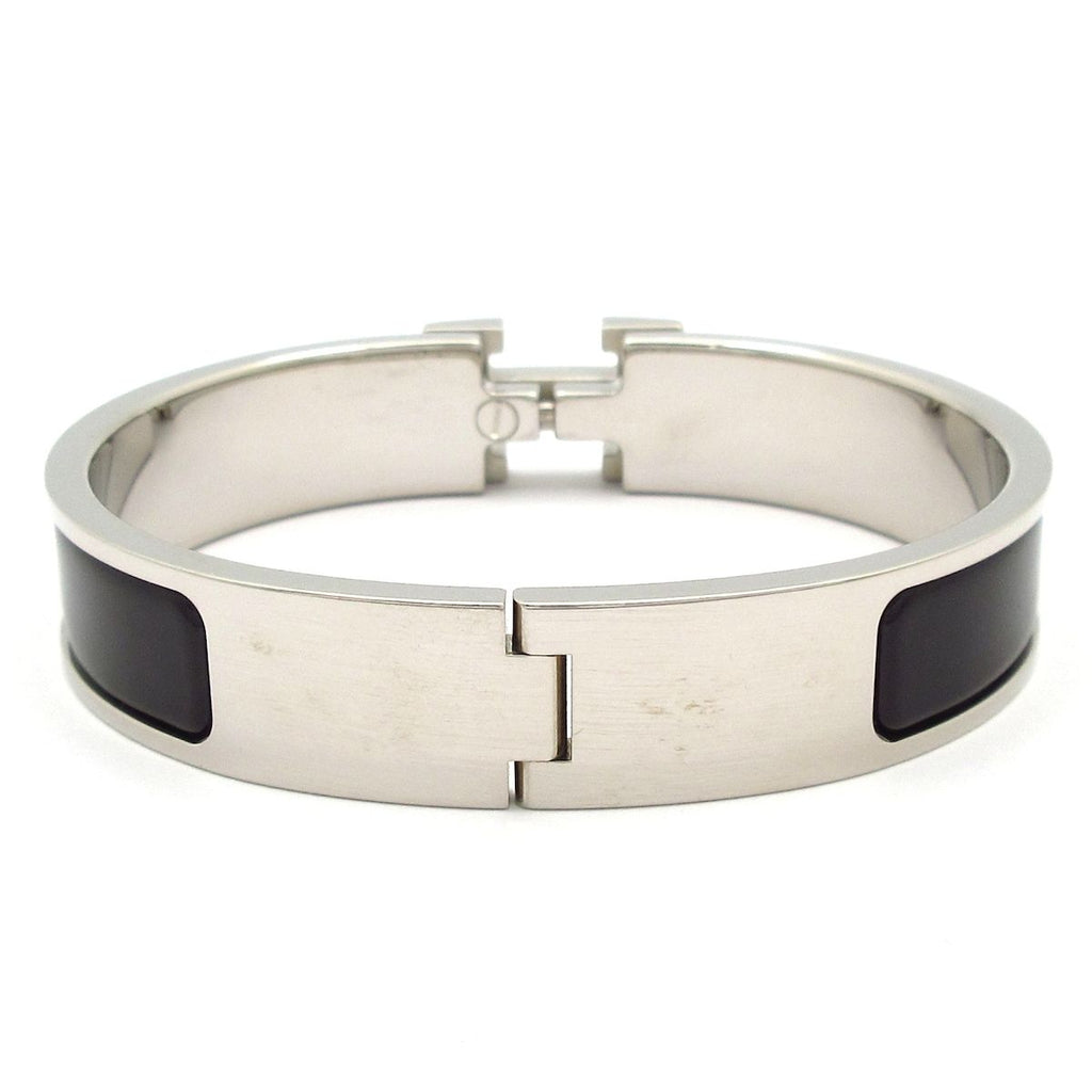 Hermes Bangle Click Silver Black Bracelet — view 3