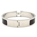 Hermes Bangle Click Silver Black Bracelet — view 3
