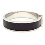 Hermes Bangle Click Silver Black Bracelet — view 2