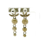 Chanel Rhinestone CC Logo Swing Earrings Silver — view 5