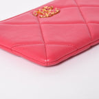 Chanel 19 Dixneuf Pouch CC Logo Lambskin Pink Gold — view 7