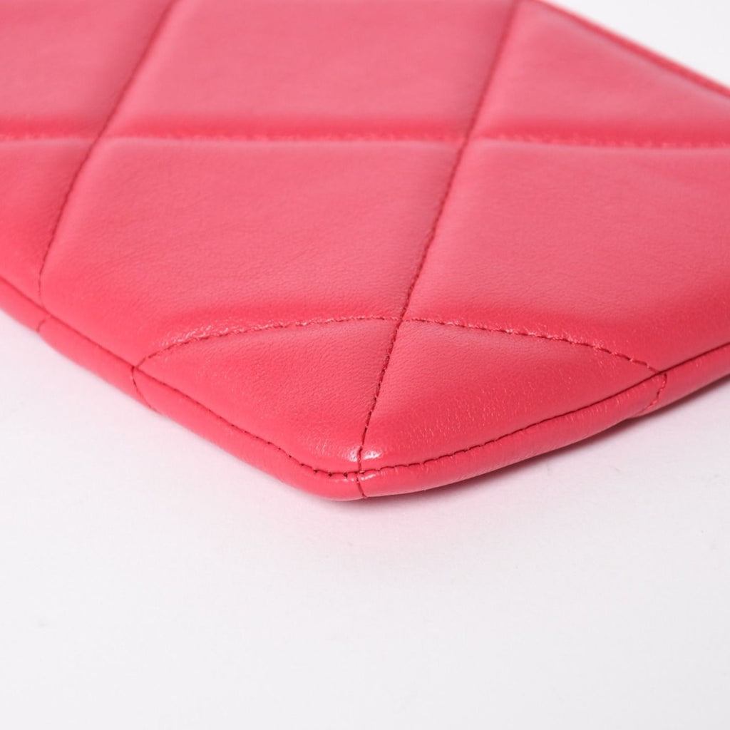 Chanel 19 Dixneuf Pouch CC Logo Lambskin Pink Gold — view 8