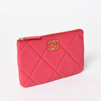 Chanel 19 Dixneuf Pouch CC Logo Lambskin Pink Gold — view 4