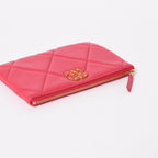 Chanel 19 Dixneuf Pouch CC Logo Lambskin Pink Gold — view 5