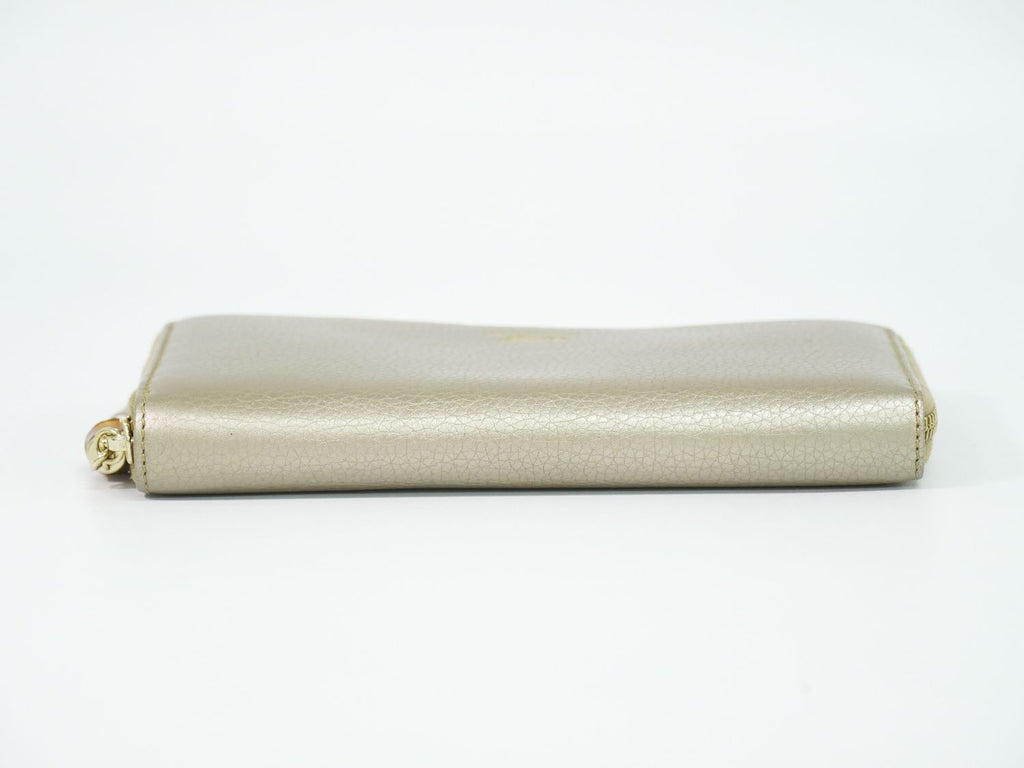 Gucci Bamboo Tassel Zip Around Wallet Leather Gold — view 3