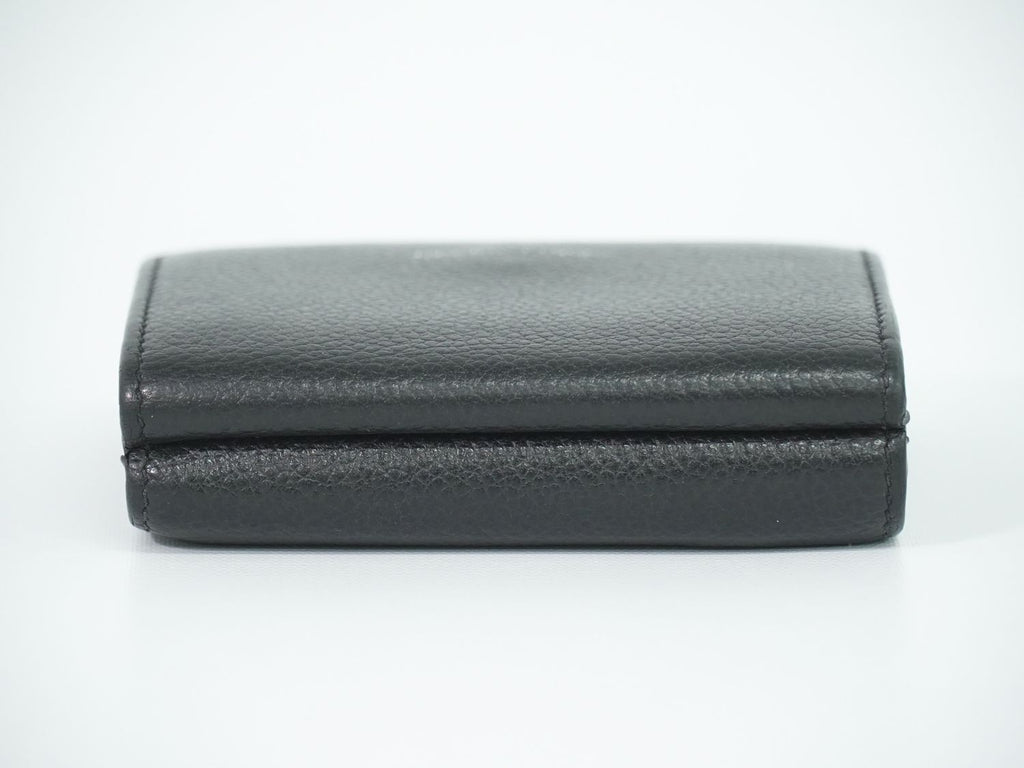 Saint Laurent Logo Trifold Wallet Compact Leather Black — view 5