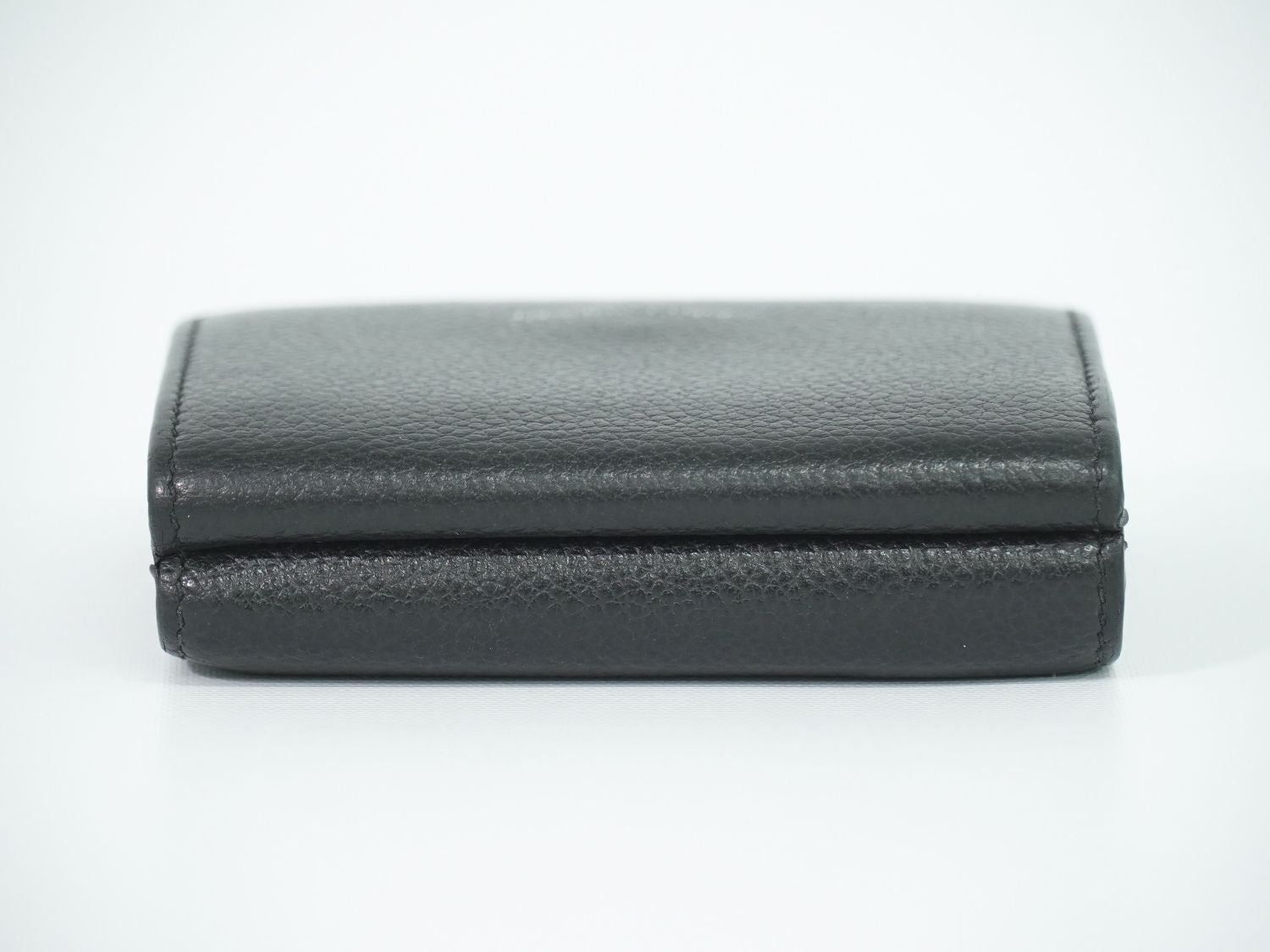 Saint Laurent Logo Trifold Wallet Compact Leather Black — view 5