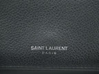 Saint Laurent Logo Trifold Wallet Compact Leather Black — view 7