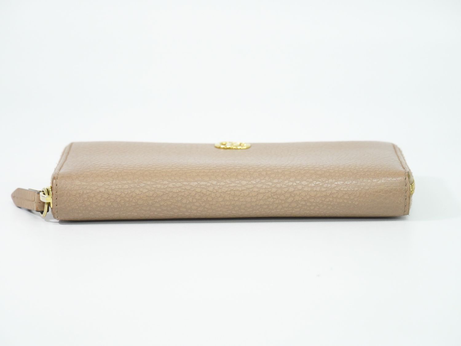 Gucci GG Marmont Zip Around Wallet Leather Pink Beige — view 3