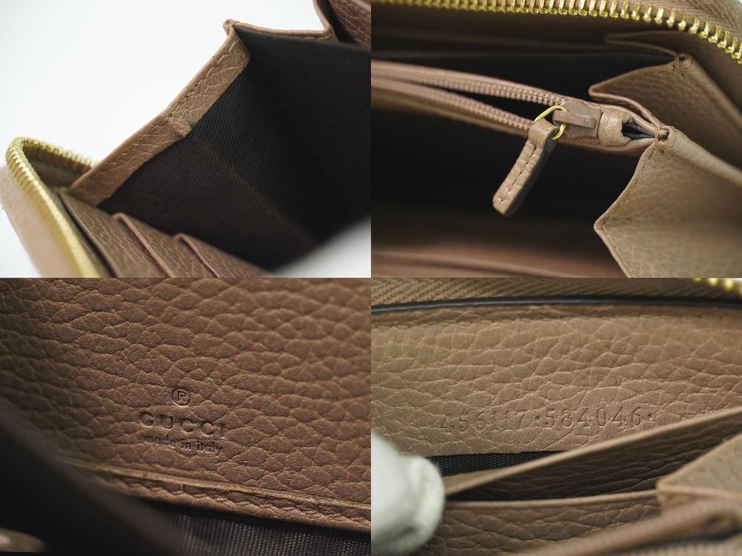 Gucci GG Marmont Zip Around Wallet Leather Pink Beige — view 9
