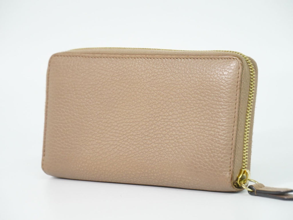 Gucci GG Marmont Zip Around Wallet Leather Pink Beige — view 2