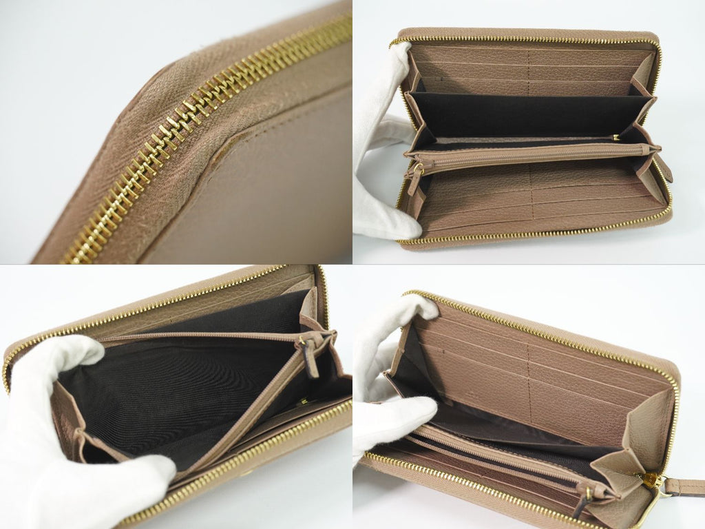 Gucci GG Marmont Zip Around Wallet Leather Pink Beige — view 8