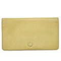 Chanel Coco Button CC Logo Wallet Leather Beige