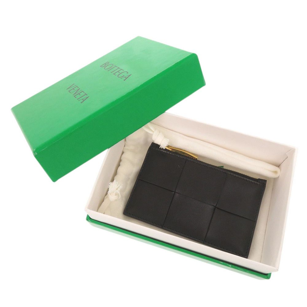 Bottega Veneta Cassette Maxi Intrecciato Leather Black Card Case Coin — view 2