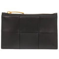 Bottega Veneta Cassette Maxi Intrecciato Leather Black Card Case Coin