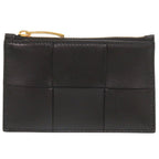 Bottega Veneta Cassette Maxi Intrecciato Leather Black Card Case Coin