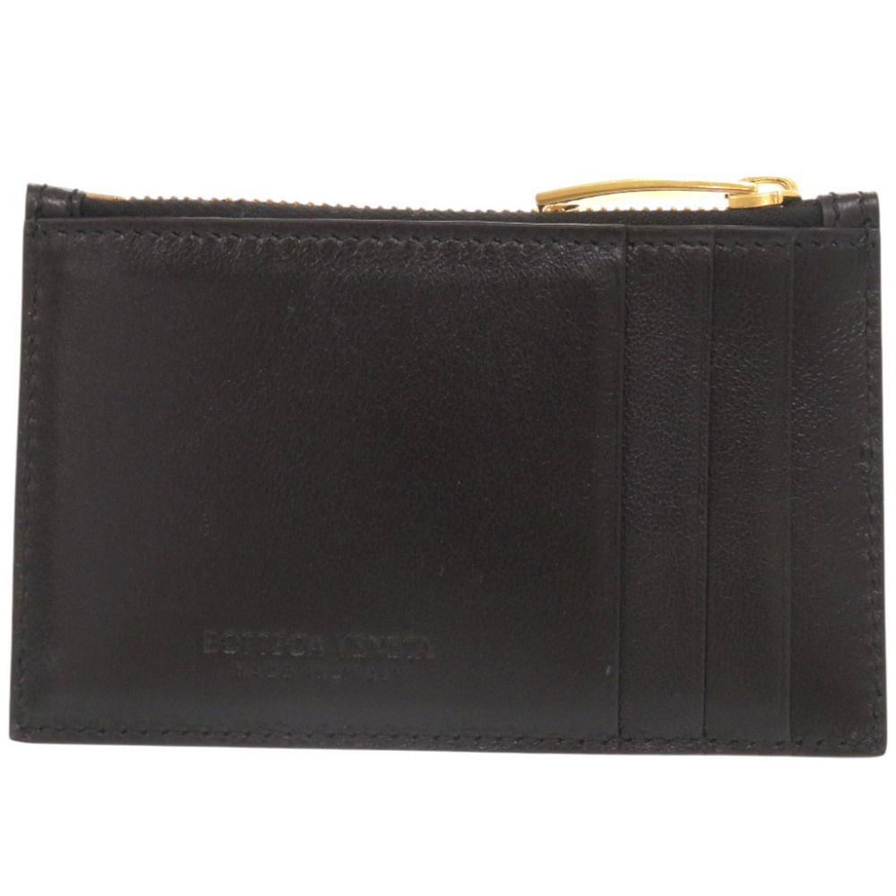 Bottega Veneta Cassette Maxi Intrecciato Leather Black Card Case Coin — view 3