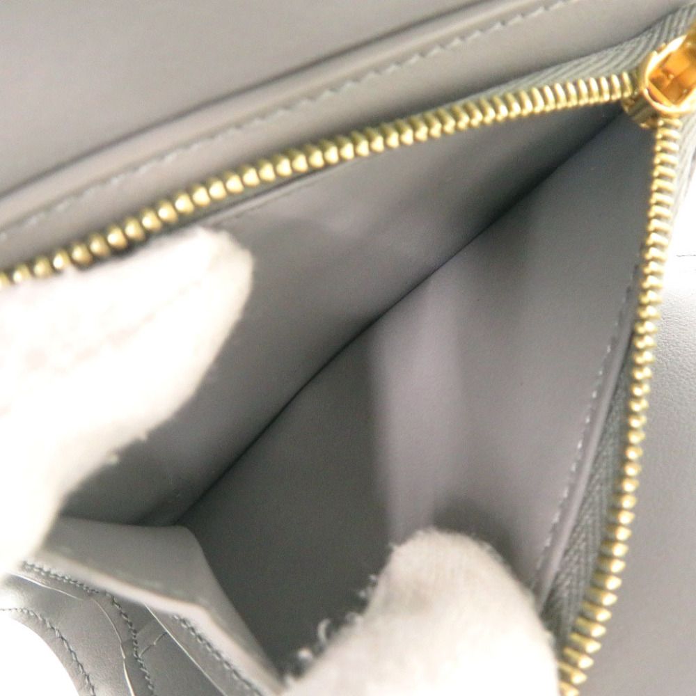 Celine C Compact Wallet Leather Gray Trifold — view 7