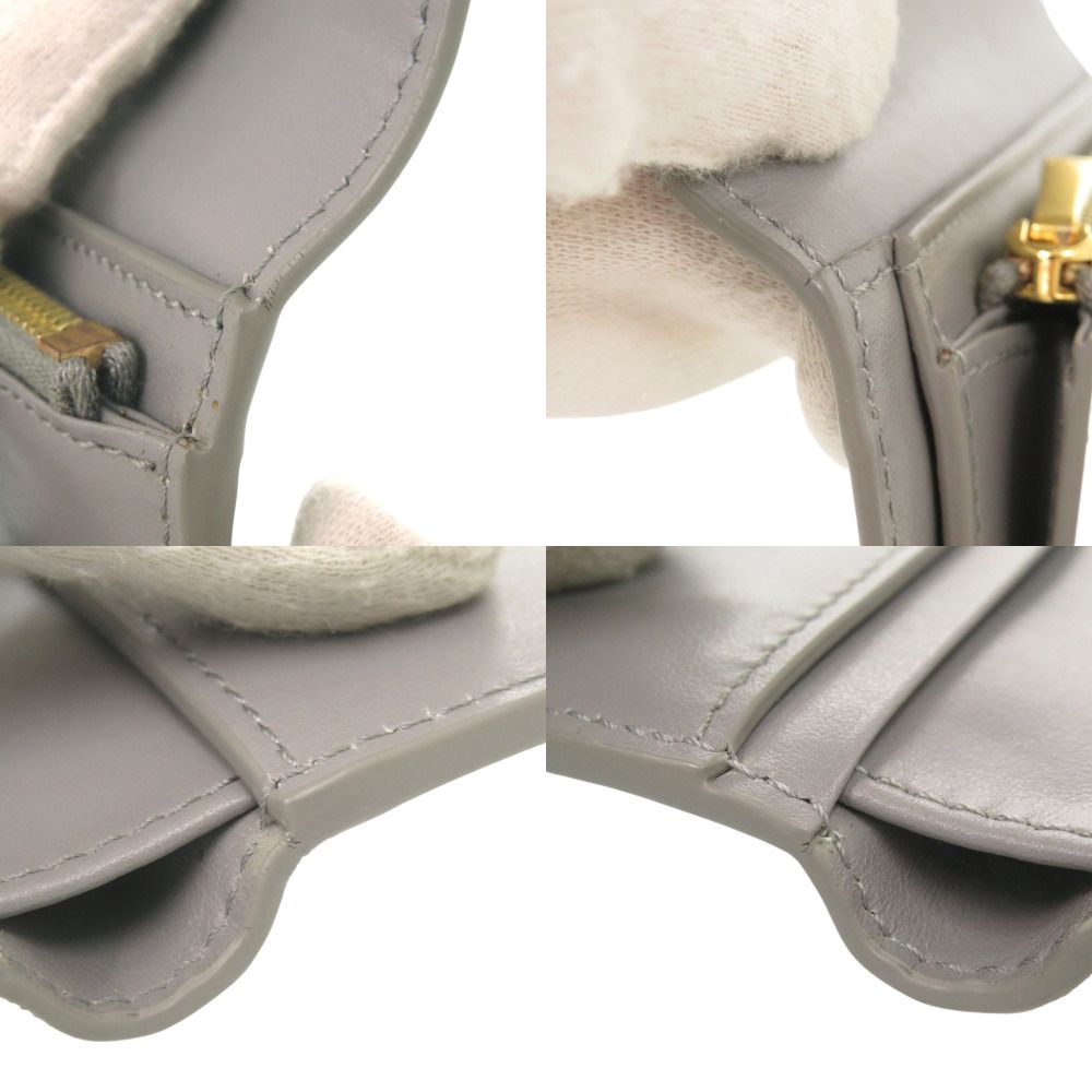 Celine C Compact Wallet Leather Gray Trifold — view 9