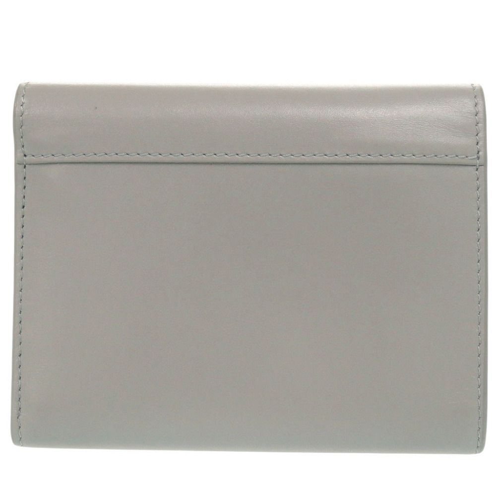 Celine C Compact Wallet Leather Gray Trifold — view 3