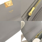 Celine C Compact Wallet Leather Gray Trifold — view 8