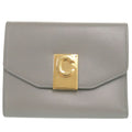 Celine C Compact Wallet Leather Gray Trifold